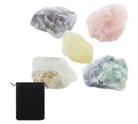 Lot de 5 pierres à eau de qualité supérieure - Mélange de base avec corde - Kit de base pour l'eau - Grandes pierres brutes - Améthyste naturelle - Pour eau potable, carafe à eau