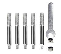 Lot de 5 pierres d'affûtage de chaîne pour tronçonneuse avec clé à tête de meulage 4 mm/4,8 mm/5,5 mm