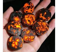 Lot de 5 pierres fluorescentes en forme de flamme - Pierres naturelles minérales lisses - Exorcisme et évitement de l'esprit - Amélioration des relations et du bonheur familial - Convient pour les