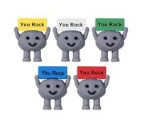 Lot de 5 pierres sensorielles anti-stress avec messages motivants, jouets sensoriels pour école, maison, cadeaux d'anniversaire, Noël