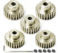 Lot de 5 pignons en alliage d'aluminium 48P 3,175 mm 23T 24T 25T 26T 27T Vis M4 et clé hexagonale, pour arbre de 3,175 mm, pour Arrma HPI Kyosho Losi Axial Traxxas Tamiya 1/10 RC Car
