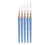 Lot de 5 pinceaux à liner en acrylique pour nail art, pointe ultra fine pour dessiner des rayures, outil de manucure détaillé (bleu foncé)