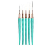 Lot de 5 pinceaux à liner en acrylique pour nail art, pointe ultra fine pour dessiner des rayures, outil de manucure détaillé (bleu clair)