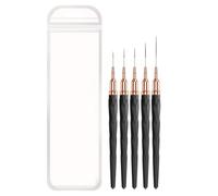 Lot de 5 pinceaux à ongles à pointe fine - Tailles : 7/9/11/15/25 mm - Pour peinture gel UV - Kit de manucure pour longues lignes - Détails fins - Affiner le dessin