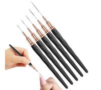 Lot de 5 pinceaux à ongles avec manche en nylon ABS, pointe fine, taille 7, 9, 11, 15, 25 mm, outils de précision pour vernis gel UV, peinture détaillée, pinceau de dessin professionnel