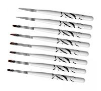 Lot de 5 pinceaux à ongles en gel pour dessin de fleurs plates et pointillées