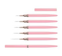 Lot de 5 pinceaux à ongles professionnels avec poignée texturée et poils flexibles pour des lignes précises et des travaux de pochoir, pinceaux pour la peinture et les détails