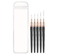 Lot de 5 pinceaux à ongles - Tailles 7/9/11/15/25 mm pour peinture gel UV, outils de conception pour les longues lignes, détails fins, salon de dessin fin, bricolage à la maison, femmes, pointe fine
