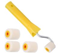 Lot de 5 pinceaux à peinture miniatures professionnels pour coins et bords avec 4 recharges de laine et 1 petit rouleau de peinture