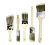 Lot de 5 pinceaux avec manche en bois traité confortable pour une utilisation prolongée dans les travaux de bricolage et de peinture artistique