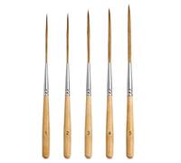 Lot de 5 pinceaux d'artiste extra longs pour marquage et contouring | Pointes élastiques douces, haute absorption des couleurs, poignée antidérapante équilibrée, longue durée de vie