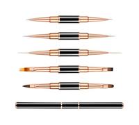 Lot de 5 pinceaux de décoration pour ongles à double tête - Outils de manucure pour des œuvres d'art détaillées et une application de vernis gel