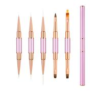 Lot de 5 pinceaux de décoration pour ongles à double tête - Outils de manucure pour des œuvres d'art détaillées et une application de vernis gel