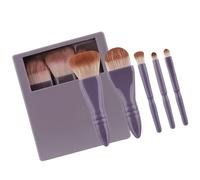 Lot de 5 pinceaux de maquillage de voyage pour fard à paupières, pinceau de maquillage complet avec étui de rangement, pinceau à poudre