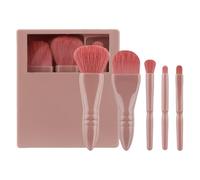 Lot de 5 pinceaux de maquillage de voyage pour fard à paupières, pinceau de maquillage complet avec étui de rangement, pinceau à poudre
