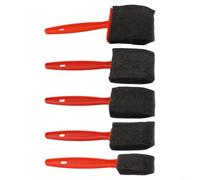 Lot de 5 pinceaux de peinture avec embouts en mousse et poignées en plastique pour une utilisation avec teinture à l'huile, polyuréthane et peintures artisanales