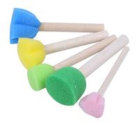 Lot de 5 pinceaux de peinture en éponge avec poignée en bois pour enfants, dessin, graffiti, fournitures scolaires