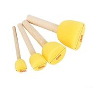 Lot de 5 pinceaux de peinture en mousse avec poignées en bois, rétention d'eau, huile, taches en polyuréthane, trois grands, deux petites tailles pour enfants, projets de bricolage, meubles, toile (4