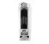 Lot de 5 Pinceaux en Silicone à Pointe Dure Medium AK INTERACTIVE