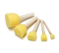 Lot de 5 pinceaux éponge en mousse avec manche en bois pour enfants