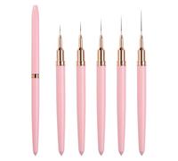 Lot de 5 pinceaux fins et flexibles - Taille 7 - 9 - 11 - 15 - 25 mm - Pinceaux professionnels pour ongles - Pour traces, pointillés et vernis gel UV