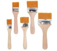 Lot de 5 Pinceaux,Pinceau Peinture,Pinceau Peinture Mur,Poils en Nylon, Pinceau Plat à Manche en Bois, pour Peinture à l'huile, Peinture Acrylique, Différentes Tailles