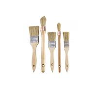 Lot de 5 pinceaux plats et ronds manche en bois