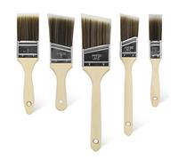 Lot de 5 pinceaux plats pour peinture sur bois - Pinceaux professionnels en fibres synthétiques - Pas de perte de poils