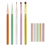 Lot de 5 pinceaux pour nail art avec poignée dorée pour tirer la ligne