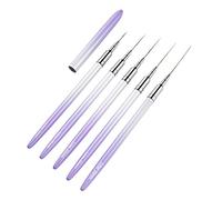 Lot de 5 pinceaux pour nail art avec poignée dorée pour tirer les lignes
