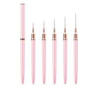 Lot de 5 pinceaux pour nail art, outils de dessin pour les détails fins, lignes longues, pointillés, peinture au vernis gel et design des ongles, stylos métalliques pour nail art, tailles 4/8/12/20/25