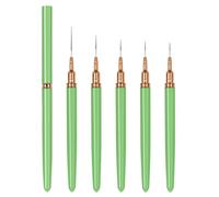 Lot de 5 pinceaux pour nail art super fins et fins pour vernis à ongles gel - Cadeaux pour femmes et filles - Pinceaux avec capuchons