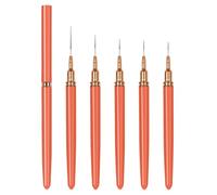 Lot de 5 pinceaux pour nail art super fins et fins pour vernis à ongles gel - Cadeaux pour femmes et filles - Pinceaux avec capuchons