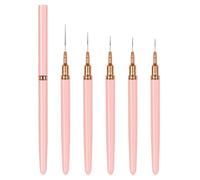 Lot de 5 pinceaux pour nail art super fins et fins pour vernis à ongles gel - Cadeaux pour femmes et filles - Pinceaux avec capuchons