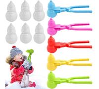 Lot de 5 pinces à boules de neige, pince à boule de neige, clip pour boule de neige, moule à neige, plusieurs formes - Jouet d'hiver d'extérieur pour jeux de bataille de boules de neige, plage d'hiver