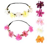 Lot de 5 pinces à cheveux doubles orchidées, 2 bandeaux de guirlandes de fleurs, pinces à cheveux florales, accessoires de festival, accessoires de cheveux, pinces à cheveux florales, pinces à cheveux