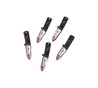 Lot de 5 pinces à cheveux effrayantes pour Halloween, poignards, couperet, ciseaux, formes en résine acrylique, accessoires pour les fêtes costumées, accessoires pour cheveux d'Halloween, formes