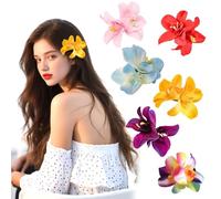 Lot de 5 pinces à cheveux en forme de roses artificielles pour les vacances à la mer pour femmes et filles (fleur équinox)
