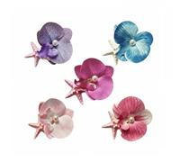 Lot de 5 pinces à cheveux en forme d'orchidée papillon de style coréen, pince à cheveux en forme d'étoile de mer, orchidée douce, style bohème pour femme