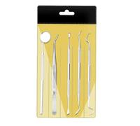 Lot de 5 pinces à épiler en acier inoxydable pour nettoyer les dents et blanchir les dents