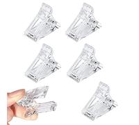 Lot De 5 Pinces à Ongles Transparentes Gel Extension De Ongles Clip à Ongles Transparentes en Polygel à montage rapide pour manucure et nail art (transparent)