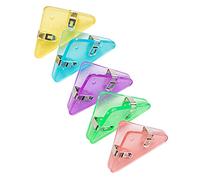 Lot de 5 pinces à papier d'angle transparentes multifonctionnelles, fournitures de bureau pour étudiants, enseignants, écrivains, trombones d'angle
