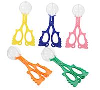 Lot de 5 pinces à pelle en plastique - Jouet sensoriel - Pratique - Ciseaux - Grands ciseaux - Pince à plantes - Grand jouet pour enfants - Petite cage
