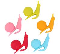 Lot de 5 pinces à sachet de thé en forme d'escargot mignon - Pour tasse à thé - Infuseurs à thé - Clips de décoration de fête - Couleur aléatoire - Support de sachet de thé en silicone - Design