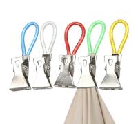 Lot de 5 pinces à serviettes pour salle de bain - Multicolore - En métal - Pour locataires, parents, bureau, appartement, camping-car, dortoir, placard, garage, cave, buanderie, studio d'art