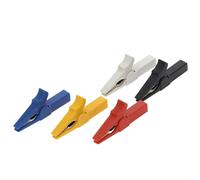 Lot de 5 pinces crocodiles de 55 mm pour test de batterie et connecteur multimètre, avec gaine isolée en PVC et ressort en cuivre pour un contact électrique sécurisé