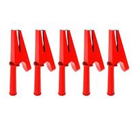 Lot de 5 pinces crocodiles pour tester les alimentations à courant élevé, cuivre isolé, en caoutchouc isolé, fiche banane de 4 mm, trou à bouche ouverte