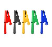 Lot de 5 pinces crocodiles pour tester les alimentations à courant élevé, cuivre isolé, en caoutchouc isolé, fiche banane de 4 mm, trou à bouche ouverte
