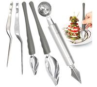 Lot de 5 Pinces de Cuisine en Acier Inoxydable - Cuillères à Dessin de Précision Culinaires - Pinces de Précision - Pinces de Précision - Ensemble de Pinces à Epiler pour Décoration de Desserts Et