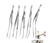 Lot de 5 pinces de cuisine en acier inoxydable - Pince de cuisine professionnelle - Pince à épiler - Pince à viande - Parfait pour les cuisiniers, les réunions de famille, les barbecues